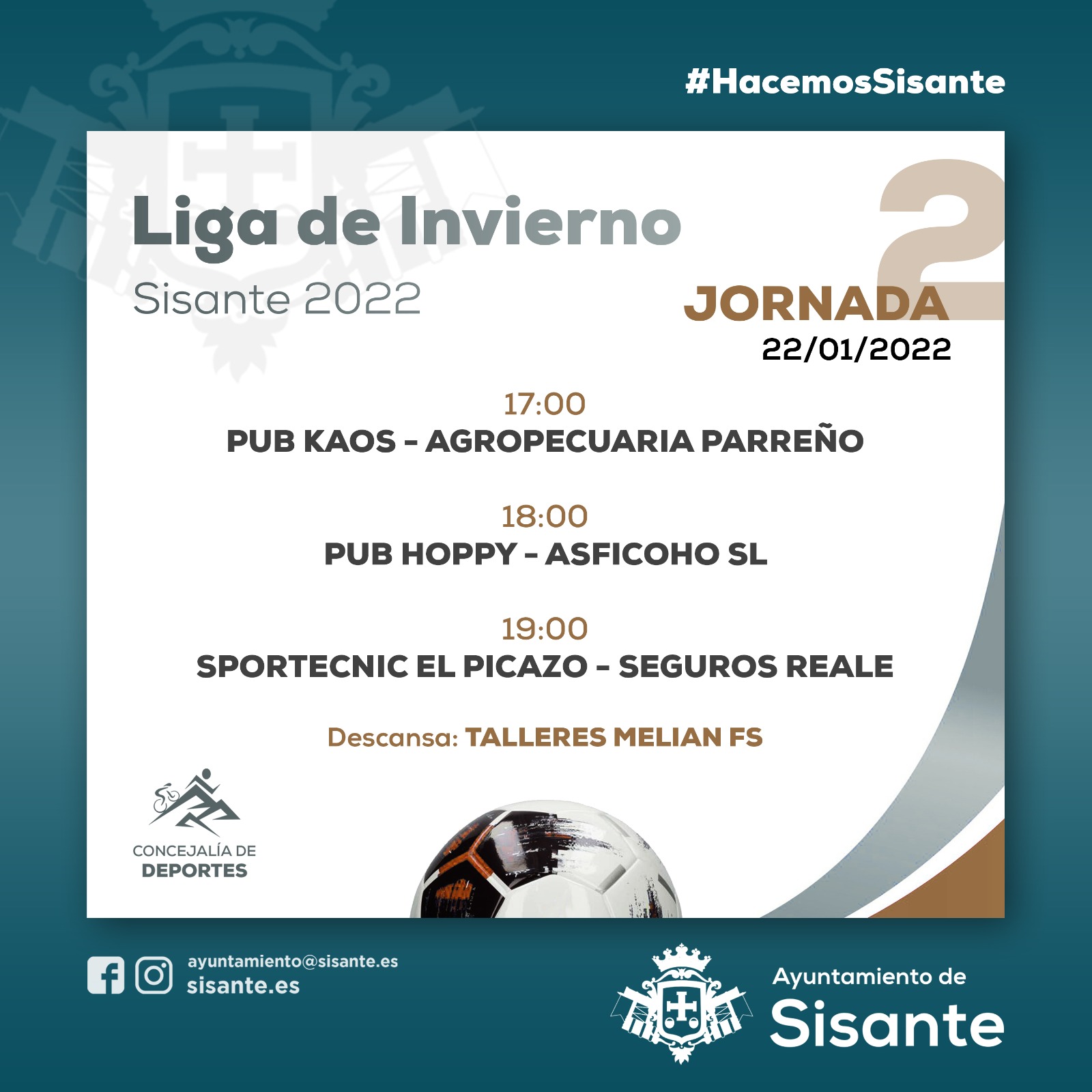 Segunda jornada de la Liga de de Invierno - Excelentísimo Ayuntamiento de Sisante