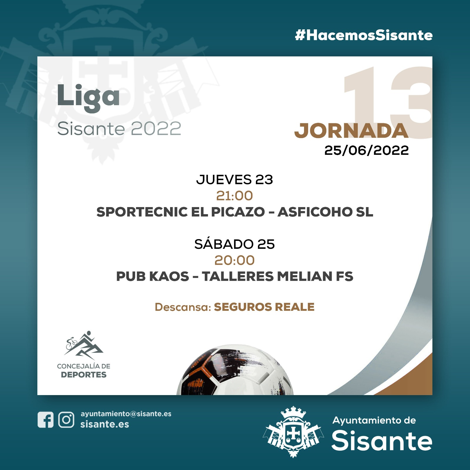 La Liga de de Sisante continúa décimotercera jornada - Excelentísimo Ayuntamiento de Sisante